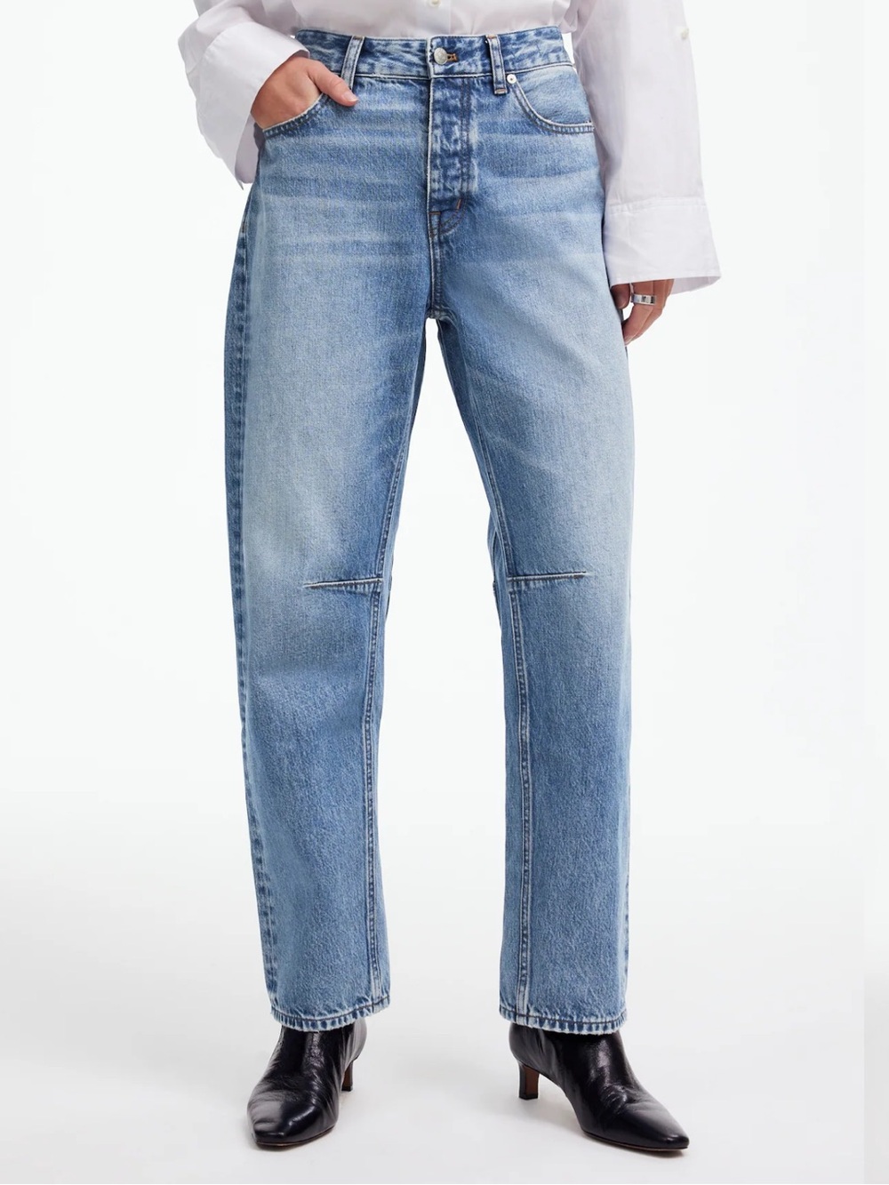 MADEWELL DARTED BARREL JEANS IN DOBBINS WASH